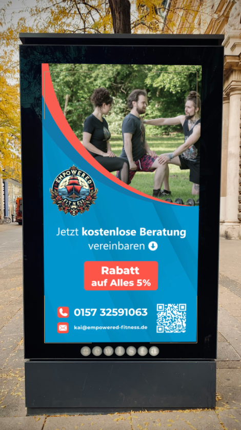 Empowered Fitness Digital Werbebanner auf DOOH Outdoor Display