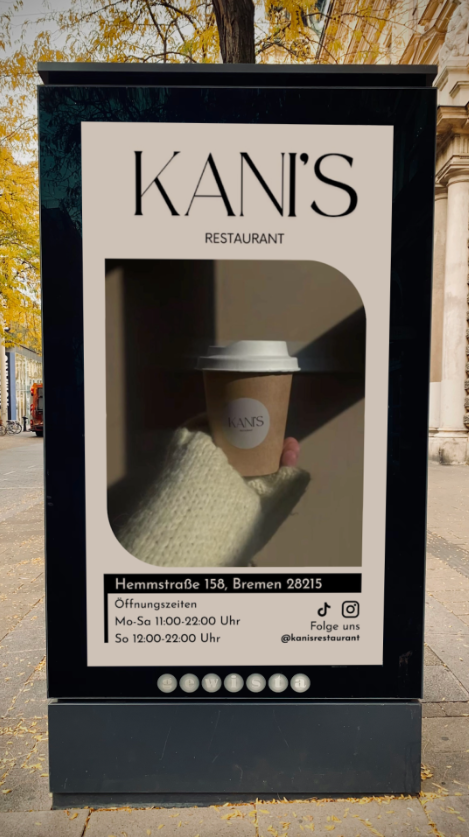 Kani's Restaurant Bremen City Light Poster DOOH Outdoor Werbedisplay