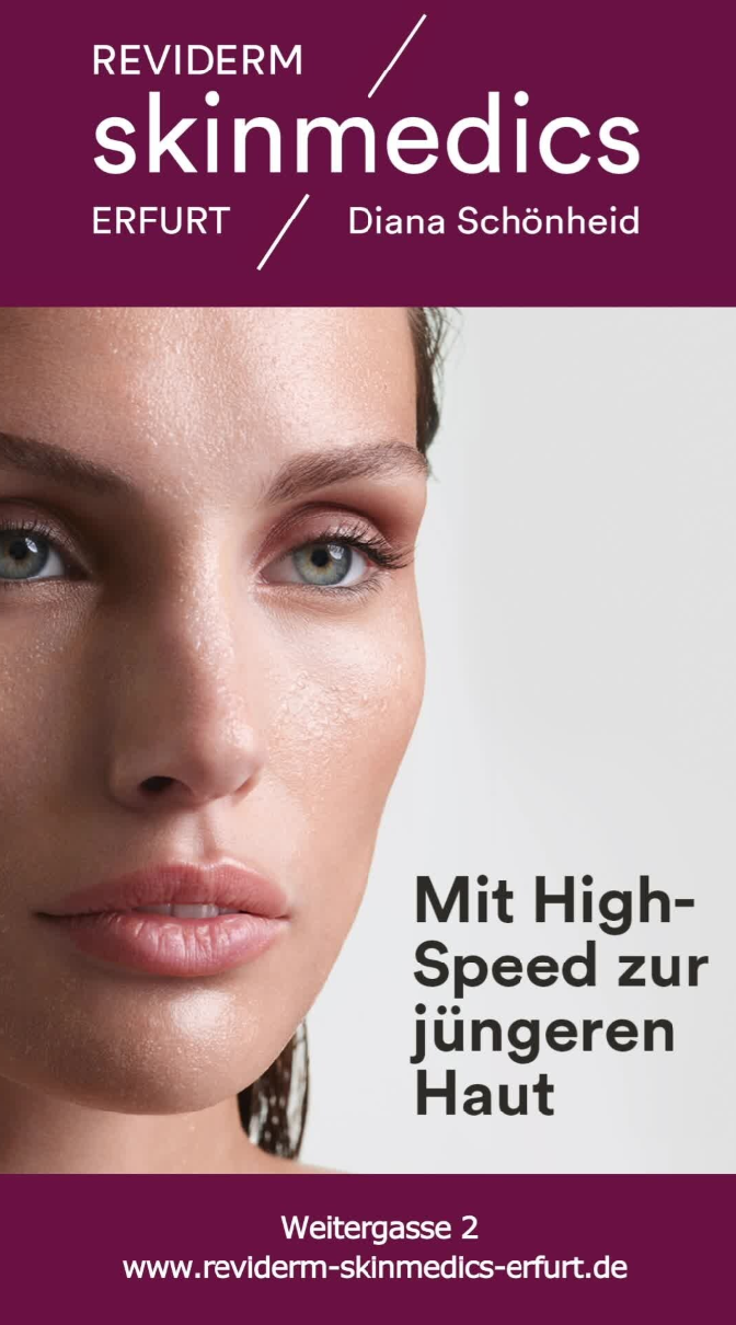 Reviderm Skinmedics Erfurt Kosmetikinstitut Vertikales Werbebanner Design